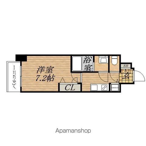 PLANDOR北浜(1K/13階)の間取り写真