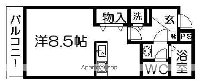 WINDOM畑中(ワンルーム/3階)の間取り写真