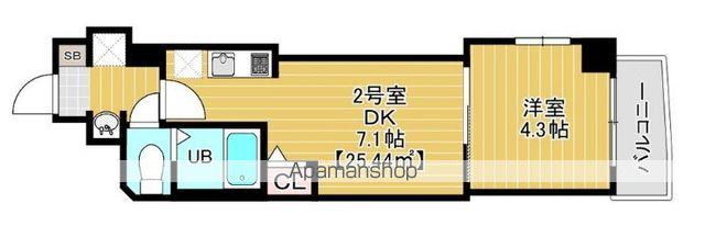 スピカ東小岩(1DK/6階)の間取り写真