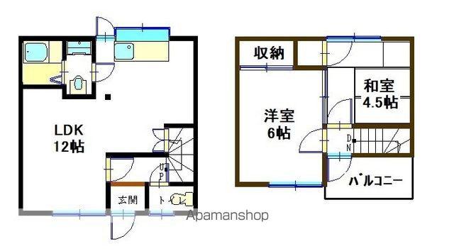 メゾン阿須那(2LDK)の間取り写真