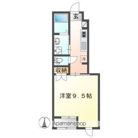 シャン リヴィエール24(1K/1階)の間取り写真