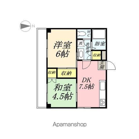 グランツ西古松2(2DK/4階)の間取り写真