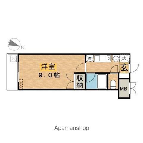 エル・パティオ2(1K/2階)の間取り写真