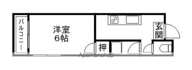 パーク6M(1K/3階)の間取り写真