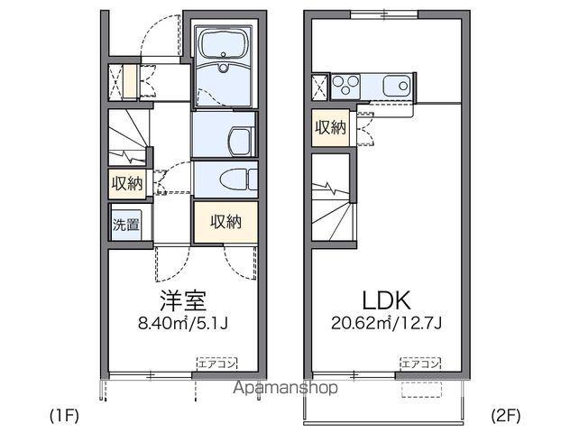 レオネクストFCブラボーB(1LDK/1階)の間取り写真