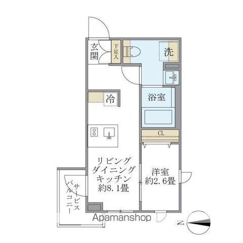 LA PERLA NAKANO(1LDK/4階)の間取り写真