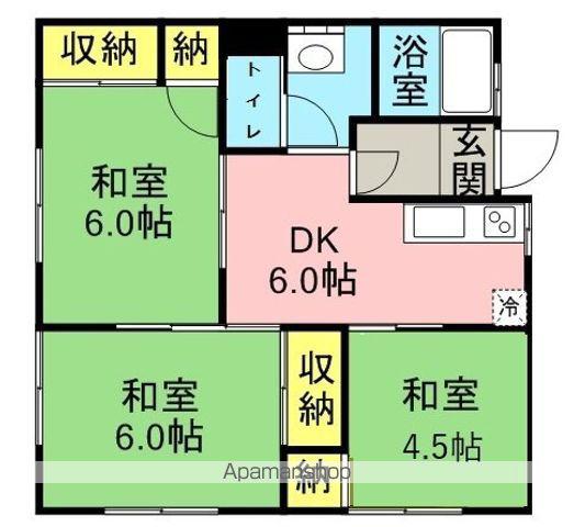 Fヴィレッジ小郡(3DK/2階)の間取り写真