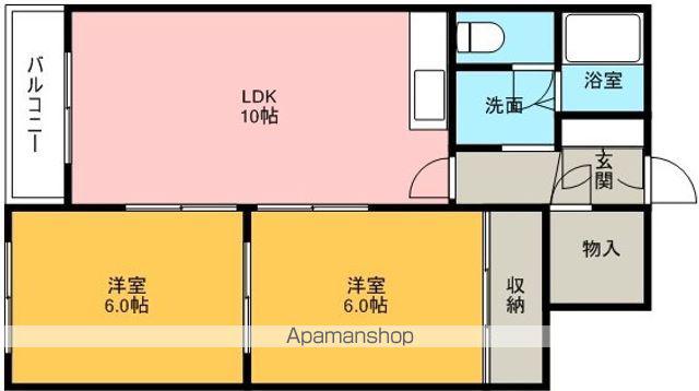 クレア栄通1号棟(3LDK/4階)の間取り写真