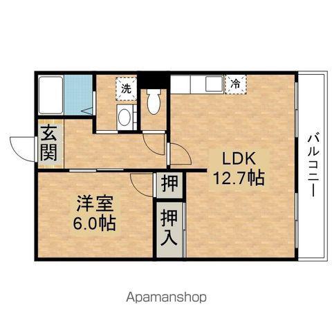 メイプル北秋葉(1LDK/2階)の間取り写真