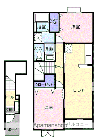 カトルセゾンⅡ(2LDK/2階)の間取り写真