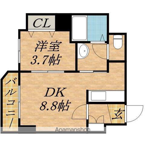 レジデンスタワー札幌(1LDK/10階)の間取り写真