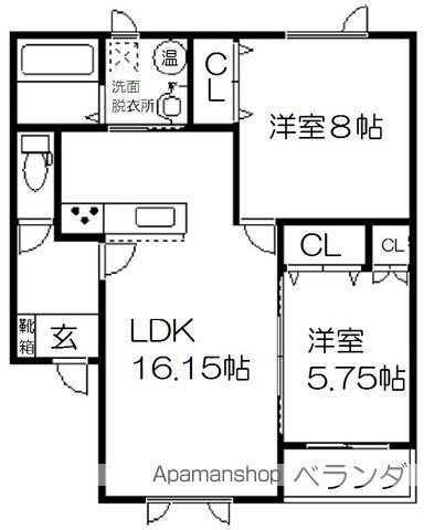 GEOⅡ(2LDK/3階)の間取り写真