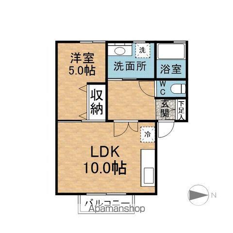 COCOWA松本(1LDK/2階)の間取り写真