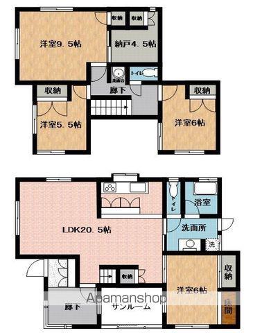 近鉄大阪線 美旗駅 徒歩76分 2階建 築44年(5LDK)の間取り写真