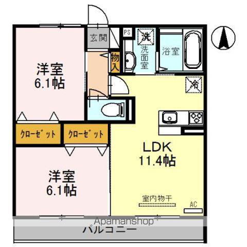 ベルフォーレⅡ(2LDK/3階)の間取り写真
