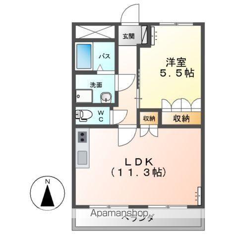 ウイステリアG(1LDK/1階)の間取り写真