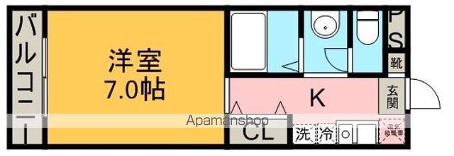 サンライズ高千穂(1K/1階)の間取り写真