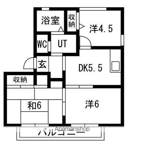クレールロジュマン(3DK/2階)の間取り写真