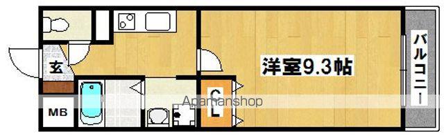 ルノン中百舌鳥(1K/1階)の間取り写真