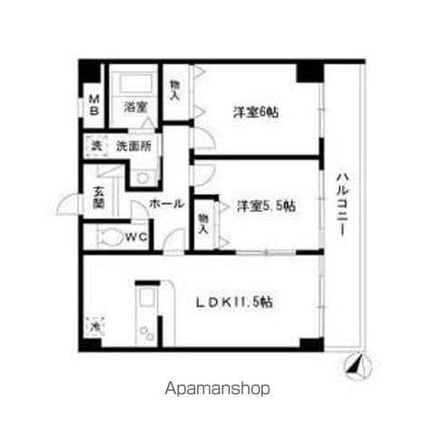 ウィル猫洞(2LDK/3階)の間取り写真
