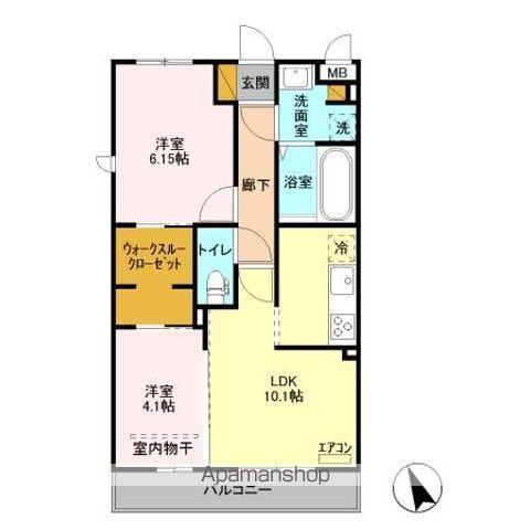 プチクールⅢ・Ⅴ Ⅴ(2LDK/3階)の間取り写真