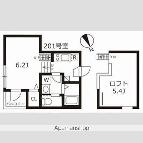 クレール城西(1K/2階)の間取り写真