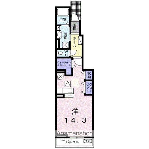 ライゼ長良 A(1K/1階)の間取り写真