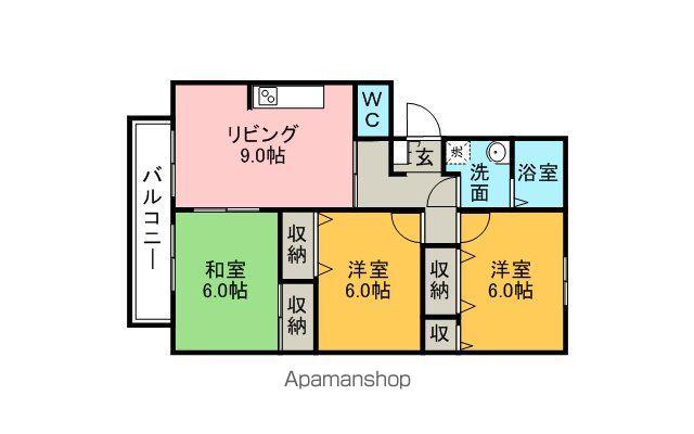 グリーンパーク(3LDK/3階)の間取り写真