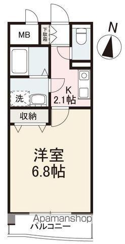 サンセール多賀(1K/1階)の間取り写真