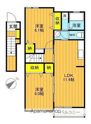 Nゲート・Ⅱ(2LDK/2階)の間取り写真