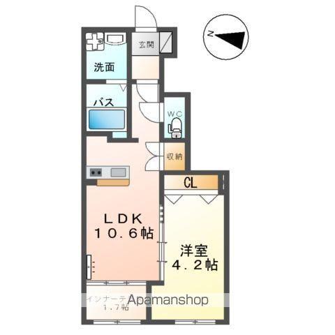 メルヴェーユ(1LDK/1階)の間取り写真