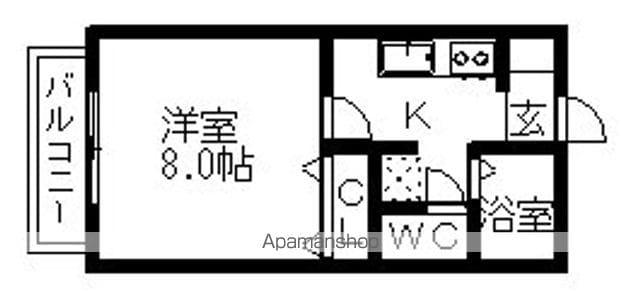 サン・FRIENDS岩崎(1K/2階)の間取り写真