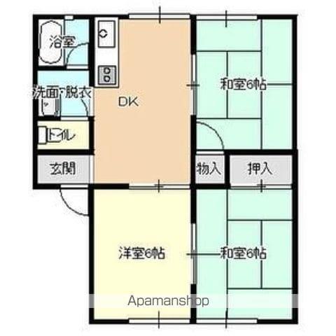 サンヴィレッジB(3DK/1階)の間取り写真