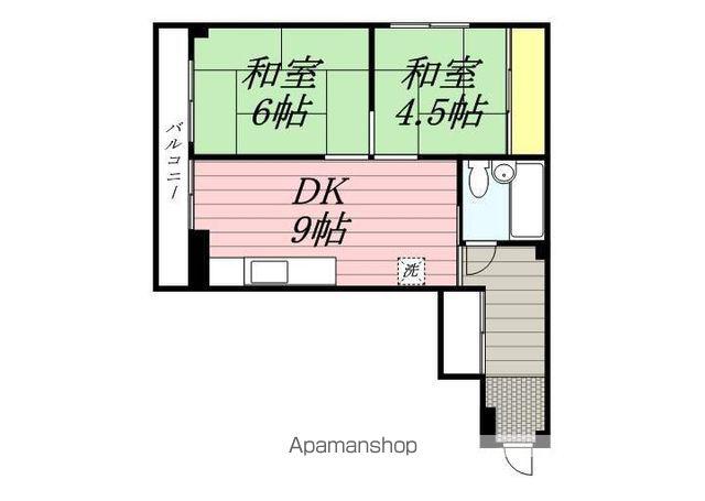 善明ビル(2DK/3階)の間取り写真