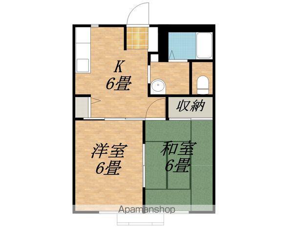 フレグランス金沢 B(2K/2階)の間取り写真