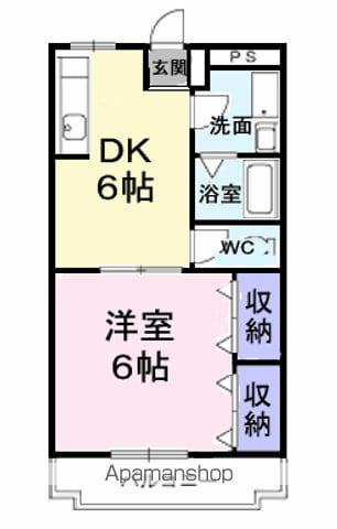 ローフィールド(1DK/4階)の間取り写真