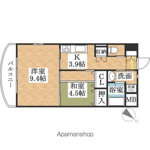 名鉄小牧線 小牧原駅 徒歩7分 3階建 築19年(2K/3階)の間取り写真