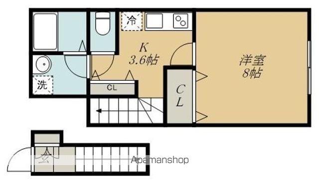MY COURT(1K/2階)の間取り写真