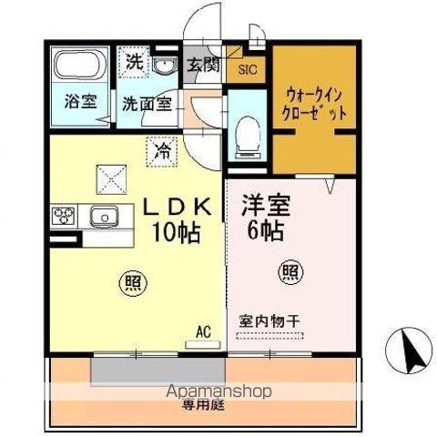 ヴィラシャルマンC・DD棟(1LDK/1階)の間取り写真