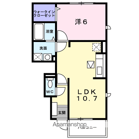 サンパティークⅣ(1LDK/1階)の間取り写真