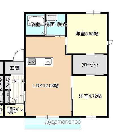 プロムナード・F(2LDK/1階)の間取り写真