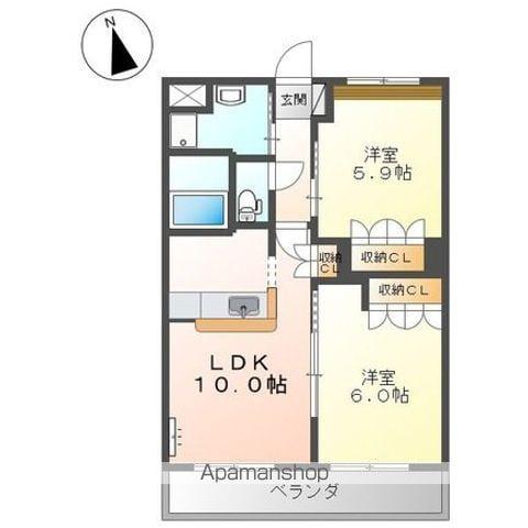 サンフォレスティ前泉(2LDK/2階)の間取り写真
