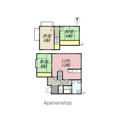 鹿島線 鹿島神宮駅 徒歩39分 2階建 築45年(3LDK)の間取り写真