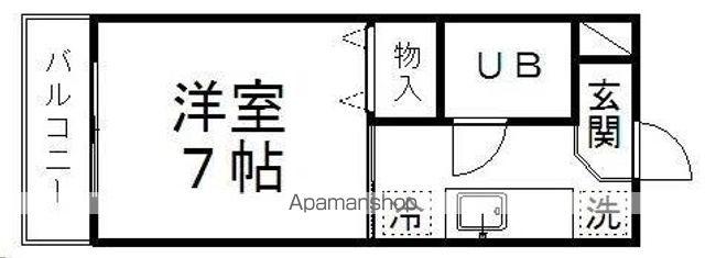 ピースフル錦町(1K/1階)の間取り写真