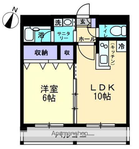 AMS4観光町(1LDK/3階)の間取り写真