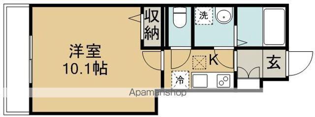 アローナ(1K/1階)の間取り写真