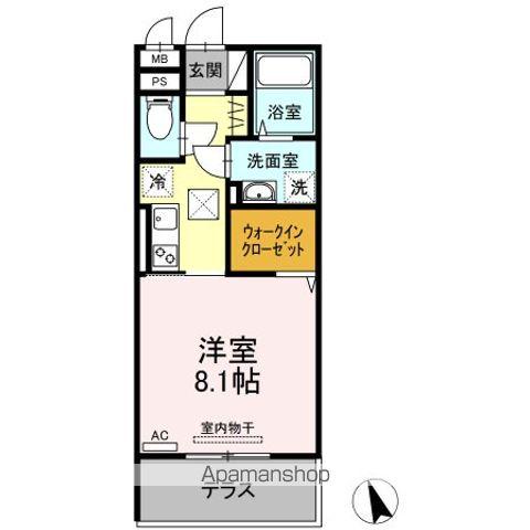 ロイジェントパークス富久山 A(1K/1階)の間取り写真