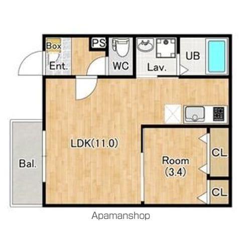 ジーメゾン春日部小渕(1LDK/1階)の間取り写真
