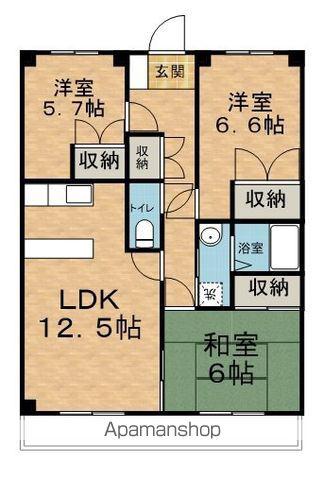 エスト白板(3LDK/3階)の間取り写真