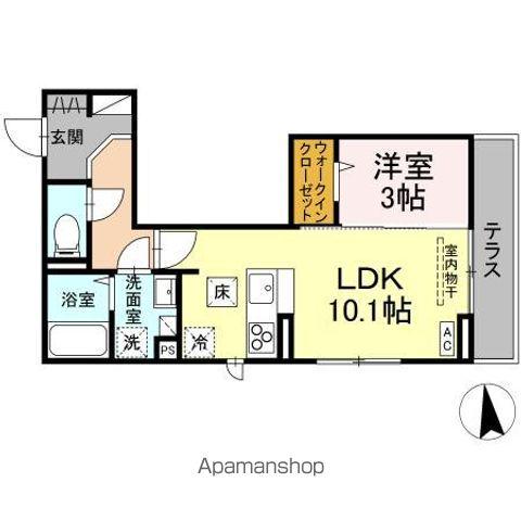 アトラエンテ(1LDK/1階)の間取り写真